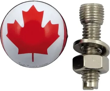 Trik Topz License Plate Mounts Canadian Flag (FGB-CA-2PK)