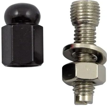 Trik Topz License Plate Mounts Alloy Twotone Hex Domed (HDB-BK-2PK)