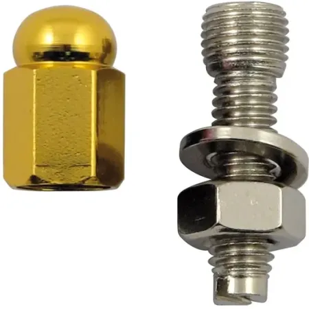 Trik Topz License Plate Mounts Alloy Hex Domed Gold (HDB-GD-2PK)