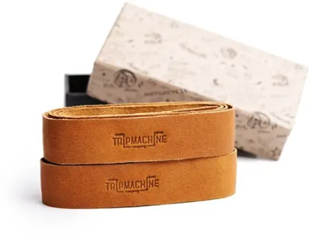 Trip Machine, Leather Handlebar Grip WRAPS. Tan (GPTN)