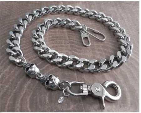 Amigaz Monster Skull & Leash Wallet Chain 25