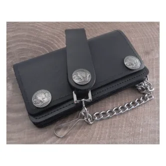 Amigaz Black Leather Biker Chain Wallet (ARM314365)