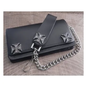 Amigaz Black Leather Biker Chain Wallet (ARM714365)