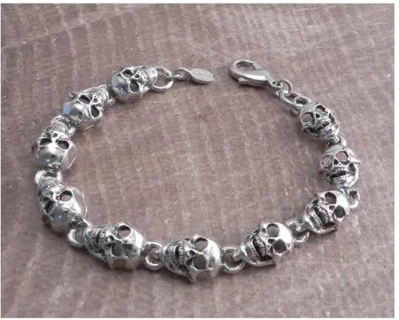 Amigaz Flat Skull Chain Bracelet 7,5