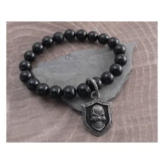 Amigaz Black Glass Bead Bracelet (ARM504275)