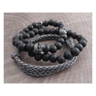 Amigaz Paracord & Skull Bead Bracelet Set (ARM714275)