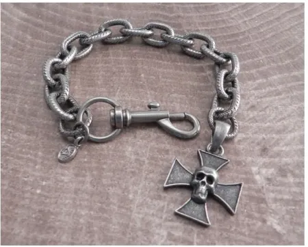 Amigaz Link Hack Bracelet Maltese Cross Skull (BC11H-SKIC)