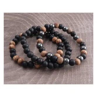 Amigaz Earth Wood Bead Bracelet (ARM812839)