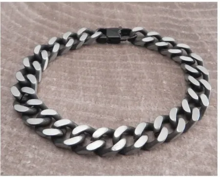 Amigaz Cuban Flat File Stainless Steel Bracelet (SB304)