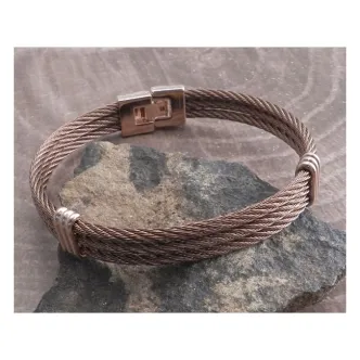 Amigaz 3 Row Steel Rust Bangle (ARM613559)