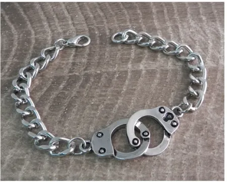 Amigaz Handcuff Curb Chain Bracelet (AB322B)