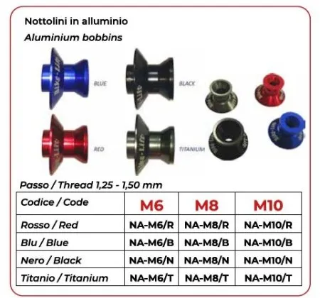 Bike-Lift Aluminum Bobbins Suzuki-honda-ducati Blue (NA-M8/B)