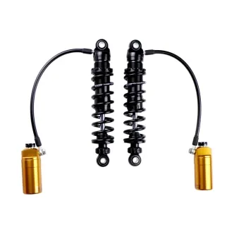 Ohlins STX 36 Blackline Twin Shock Absorber 310.5mm With Golden Reservoirs For Harley Davidson 2014-2024 Touring Models (HD 778)