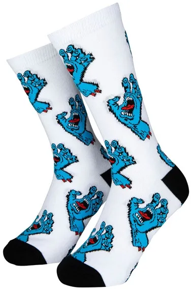 Santa Cruz Multi Hand Socks (2 PACK) White/black (SCA-SCK-0123)