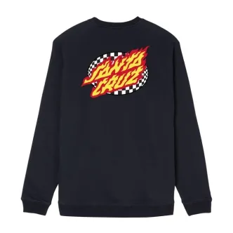 Santa Cruz Oval Check Flame Sweatshirt Black (ARM092107)