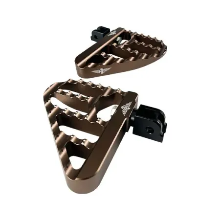 Heinz Bikes Performance Driver Mini Floorboards V2 In Bronze For Harley Davidson 2018-2025 Softail & 2021-2025 Sportster RH Models (HB-MFBV2-M8-BRO)