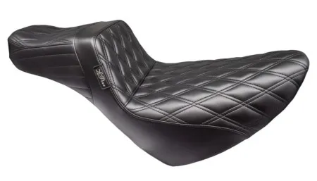 Le Pera Seat TailWhip Daddy Long Legs Double Diamond Stitched Seat For Harley Davidson 2018-2025 FXLR Low Rider & FLSB Sport Glide Models (LYR-580DLDD)