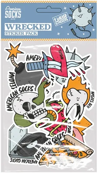 American Socks Wrecked Sticker Pack (ASG146)
