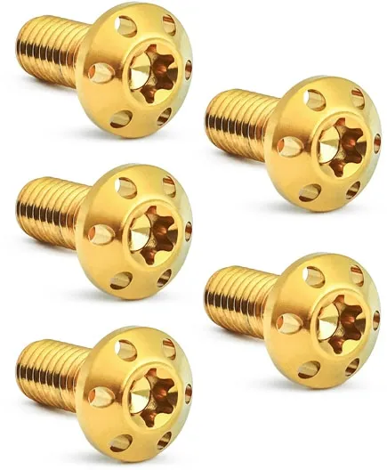 Arlen Ness Titanium Front Brake Rotor Bolt Kit In Gold For 1976-2026 Harley Davidson Front Brake Rotors (300-914)