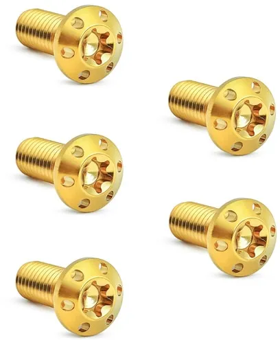 Arlen Ness Titanium Rear Brake Rotor Bolt Kit In Gold For 1992-2026 Harley Davidson Rear Brake Rotors (300-911)