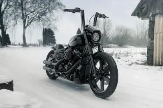 Killer Custom 2 Inch Diameter 12 Inch Rise Monarch Bars For 1982-2024 Harley Davidson With Dual Cable & E-throttle With 1-1/4 Inch Risers (N12-32)