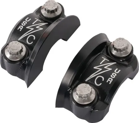 Thrashin Supply Co. Speedway Clutch/Brake Perch Clamp In Black (Twice Cut) For Harley Davidson Dyna, Softail, Sportster & Touring Models (TSC-2803-4)