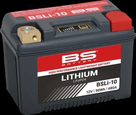 BS Battery BSLi-10 Lithium Battery 480 CCA For 2000-2025 Softail, 2024-2025 Pan America, 1999-2017 Dyna, 2008-2017 V-Rod 1250cc, 1997-2003 Sportster Models & 1997-2002 Buell M2/S3/X1 (360118)