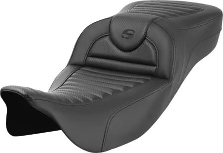 Saddlemen Extended Reach Carbon Fiber Roadsofa Seat For Harley Davidson 2008-2023 FLHR, FLHT, FLHX & FLTR Touring Models (Does Not Fit 2023-2025 CVO Models) (808-07B-20500)
