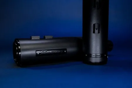 Rinehart Midnight 4.5 HP45 Slip-on Muffler In Black With Black End Cap & Badge For Harley Davidson 2017-2023 Touring Models (500-1103)