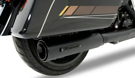Rinehart Midnight 4.5 HP45 Slip-on Muffler In Black With Black End Cap & Badge For Harley Davidson 2017-2023 Touring Models (500-1103)