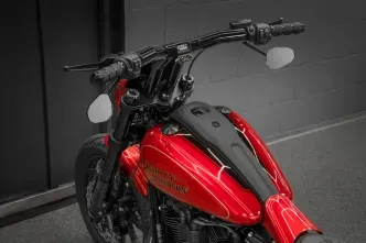 Killer Custom 2 Inch Diameter 10 Inch Rise Back Saver T-Bar For 2004-2025 Harley Davidson Softail, Dyna & XL Sportster With Integrated Speedo (BBZ10-S)