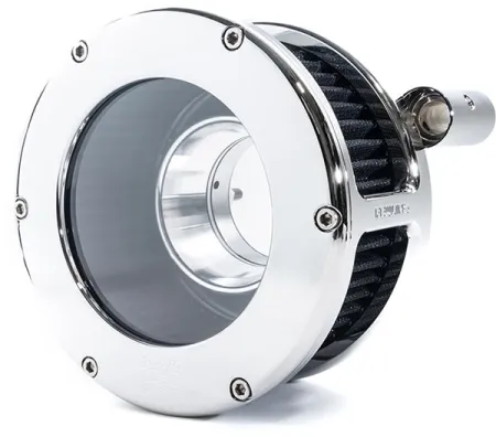 Feuling BA Air Cleaner Kit With Clear Cover In Chrome Finish With Black Filter For Harley Davidson 2008-2016 FLT / 2016-2017 FLST & FXDLS (Fly By Wire) Models (5558)
