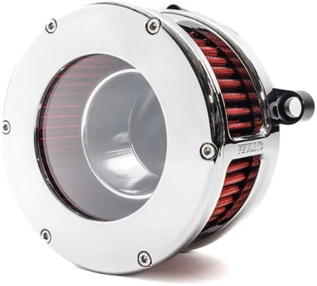 Feuling BA Air Cleaner Kit With Clear Cover In Chrome Finish With Red Filter For Harley Davidson 2025-2026 Softail & 2023-2026 Touring M8 (Gen 2) Models (5478)
