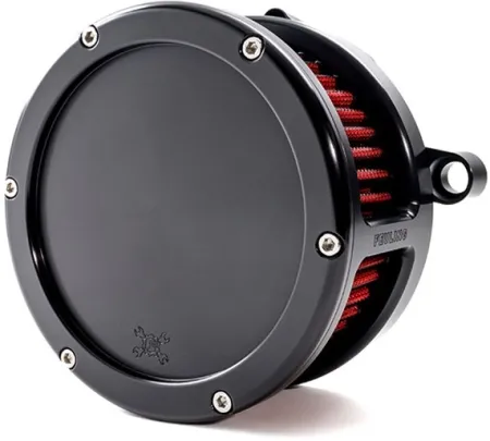 Feuling BA Solid Cover Air Cleaner Kit In Black Finish With Red Filter For Harley Davidson 2025-2026 Softail & 2023-2026 Touring M8 (Gen 2) Models (5473)