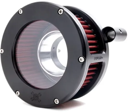 Feuling BA Air Cleaner Kit With Clear Cover In Black Finish With Red Filter For Harley Davidson 1993-1999 Dyna, Softail & Touring Models (5464)
