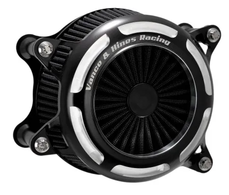 Vance & Hines VO2 Onyx Air Cleaner In Black Contrast For Harley Davidson 2008-2016 Touring & 2016-2017 Softail & FXDLS Models (41117)