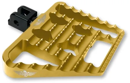 Heinz Bikes Performance Driver/Passenger Mini Floorboards V1 In Gold For Harley Davidson 1990-2017 Dyna, 1990-2020 Sportster & 1990-2017 Softail Models (HB-MFBV1-MM-G)