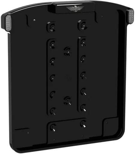 Heinz Bikes All In One Micro License Plate Holder In Black With Indicator, Brake Light & Taillight (German Plus 220mm x 200mm) (HBKZM-MB-3TS-DE)