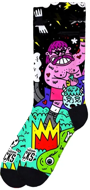 American Socks Signature Barbarian Socks Black (AS428-S/M)