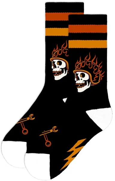 American Socks Mid High Piston Rebels Socks Black (AS450)