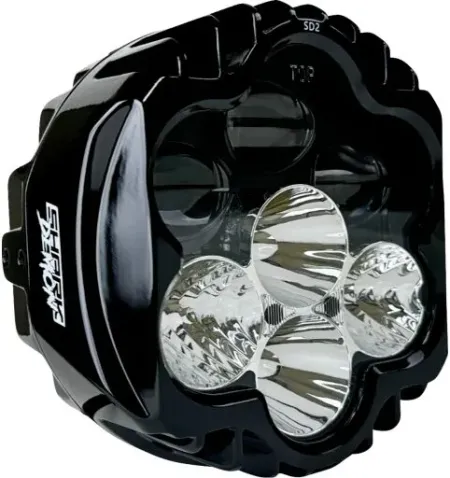 Custom Dynamics Shark Demon LED Headlight Kit for Dyna, Softail & Sportster Models (SD2-PM-W-ECE)