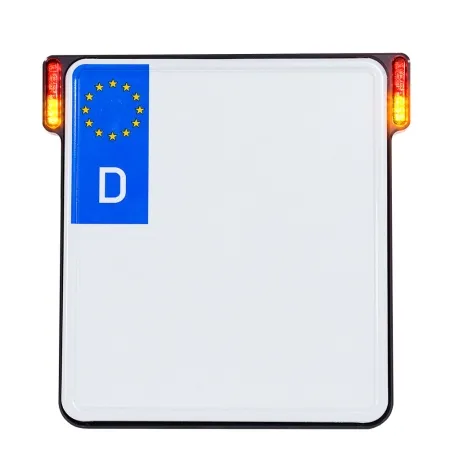 Heinz Bikes All In One License Plate Bracket In Chrome With Turn Signals, Brake Light & Taillight (Germany 180mm x 200mm) (HBKZ-OB-3TS-C)