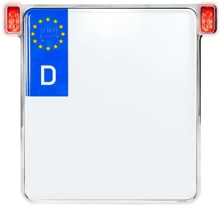 Heinz Bikes All In One 2.0 License Plate Holder In Chrome With Brake Light, Taillight & License Plate Light (Germany 180mm x 200mm) (HBKZ2.0-MB-RL-C)