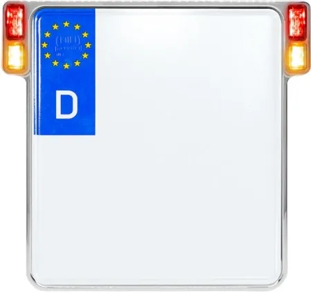 Heinz Bikes All In One 2.0 License Plate Holder In Chrome With Indicator, Brake Light & Taillight (Germany 210mm x 130mm) (HBKZ2.0-OB-3TS-C)