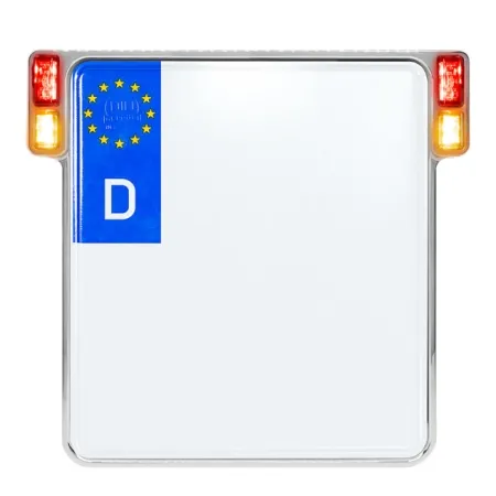 Heinz Bikes All In One License Plate Holder In Chrome With Indicator, Brake Light & Taillight (180mm x 200mm) (HBKZ-MB-3TS-C)