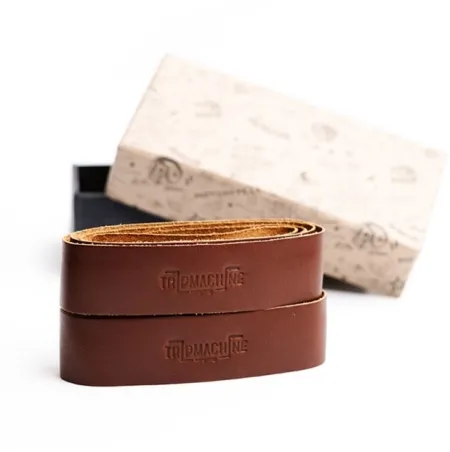 Trip Machine, Leather Handlebar Grip WRAPS. Dark Tan Cognac (GPNC)
