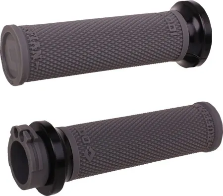 ODI Ruffian Lock-On Street Grips In Graphite With Black End Caps For Harley Davidson 1974-2022 Single And Dual Throttle Cable Models (V30HCWH-B)