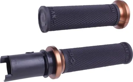 ODI Ruffian Lock-On Street Grips In Black & Bronze For Harley Davidson 2025 Softail, 2023-2025 Road Glide & Street Glide Models (V30HTCB-Z)