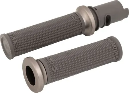 ODI Ruffian Lock-On Street Grips In Graphite Rubber With Gun Metal End Caps For Harley Davidson 2025 Softail, 2023-2025 Road Glide & Street Glide Models (V30HTCH-H)