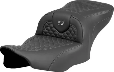 Saddlemen Standard Reach Dragon Scale Stitched Roadsofa Seat With Grey Stitching For Harley Davidson 2023-2025 Touring FLHX Street Glide & FLTR Road Glide Models (823-07-20802)
